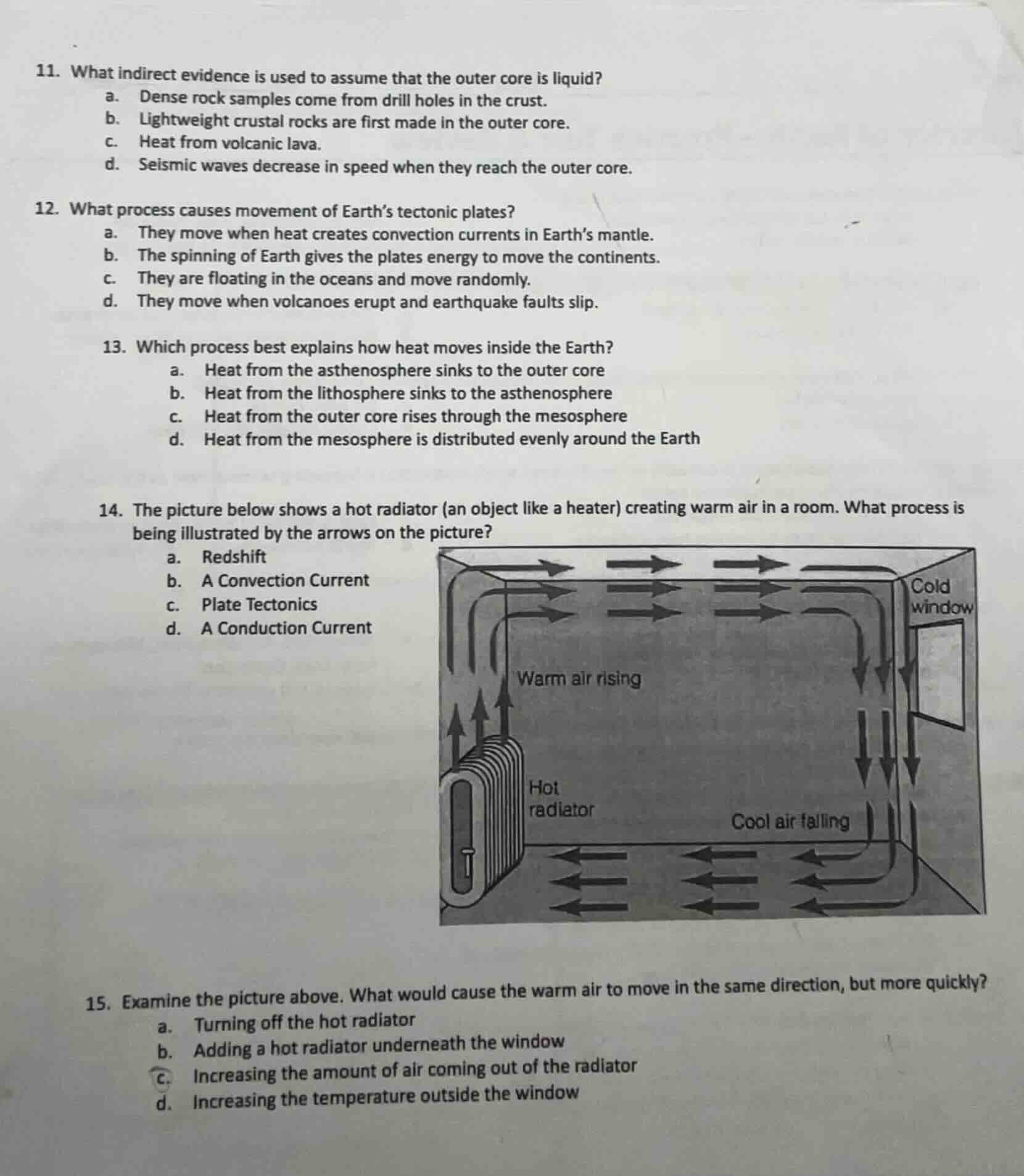 11. what indirect evidence is used to assume that the outer core is liq…