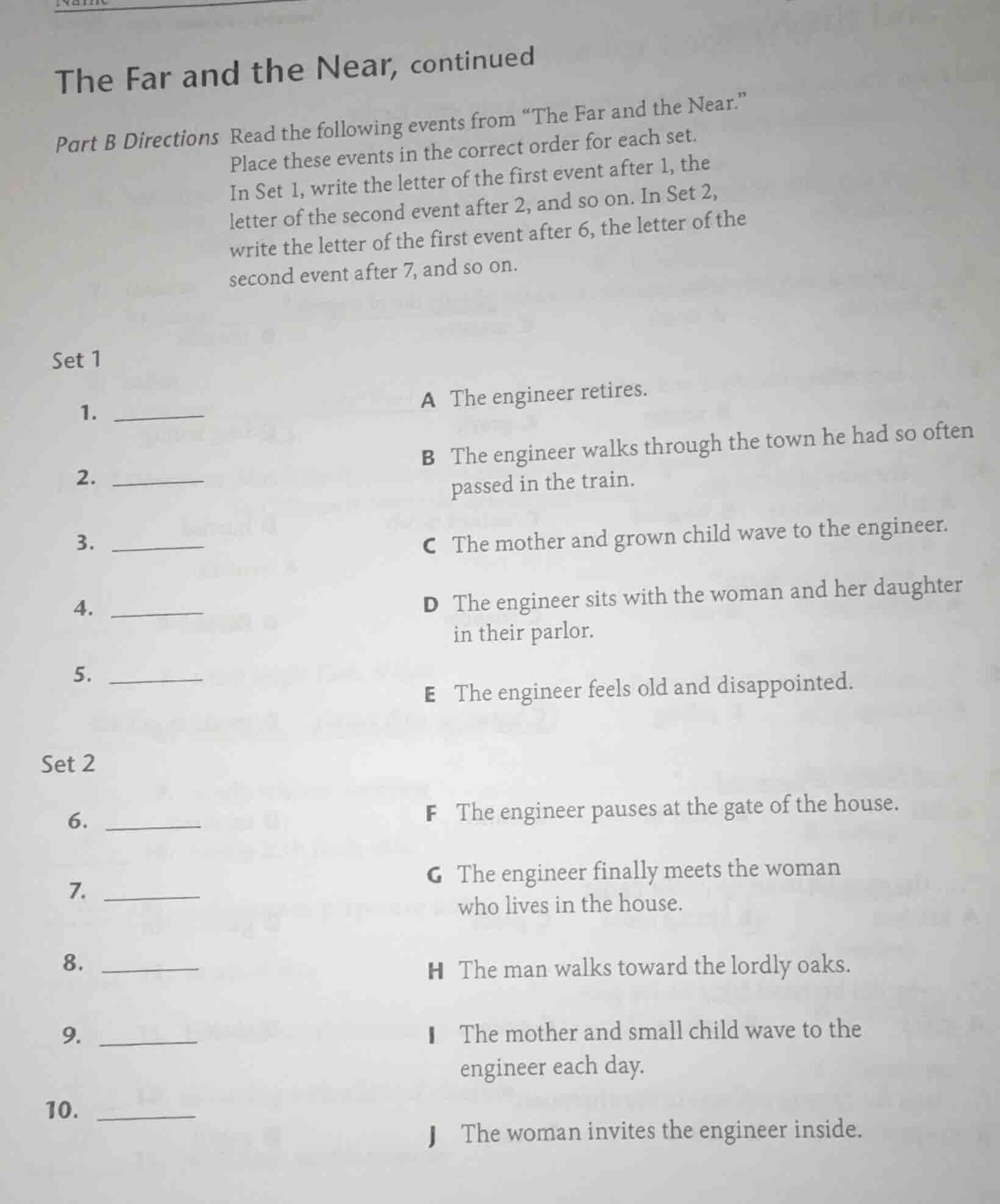 the far and the near, continued part b directions read the following ev…