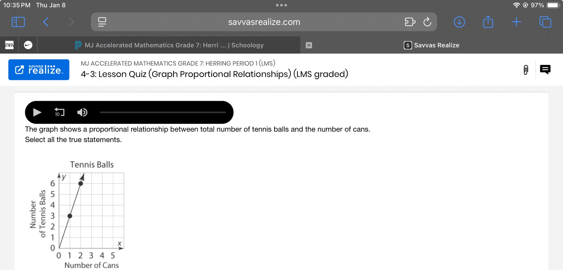 the graph shows a proportional relationship between total number of ten…