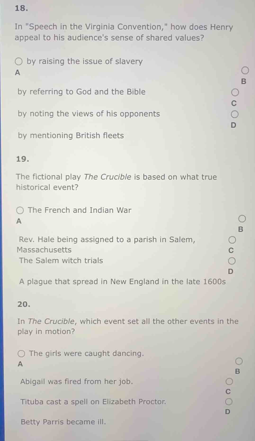 18. in \speech in the virginia convention,\ how does henry appeal to hi…