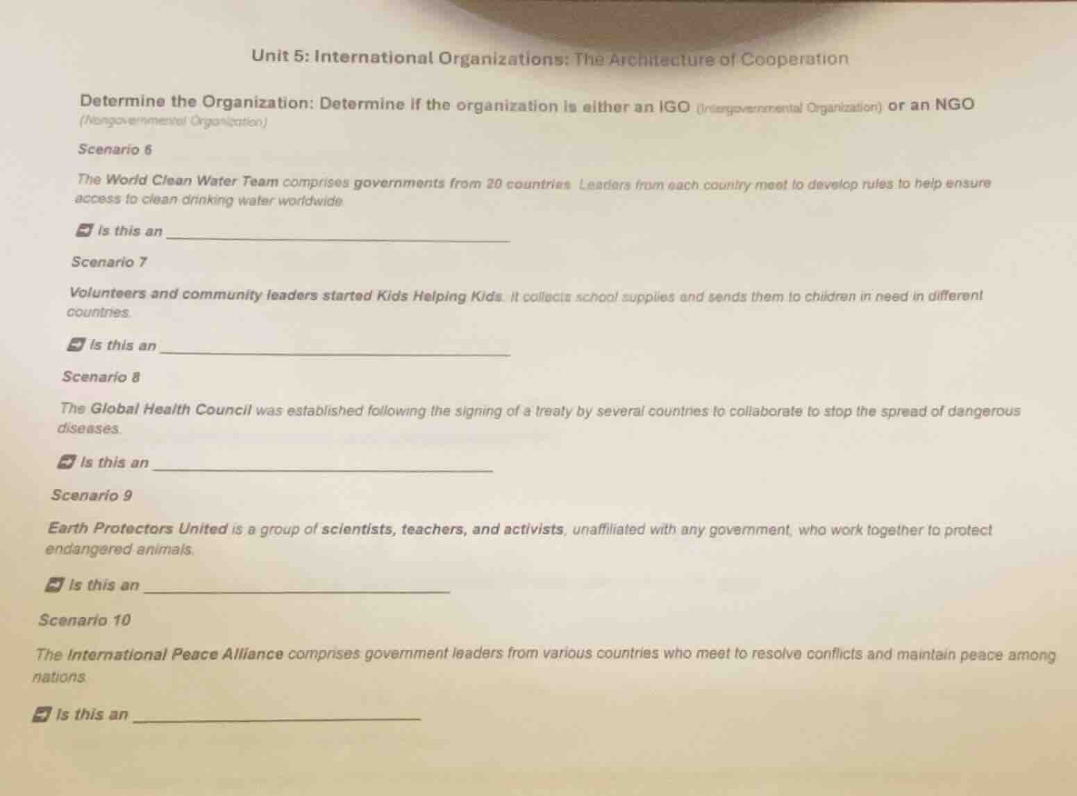 unit 5: international organizations: the architecture of cooperation de…