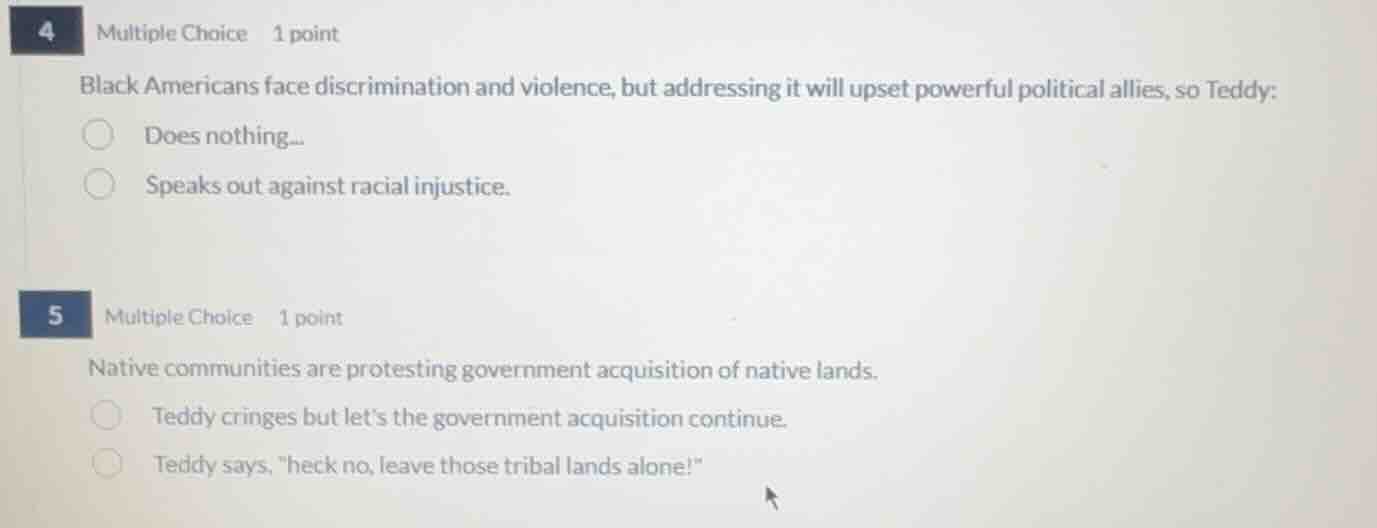 4 multiple choice 1 point black americans face discrimination and viole…