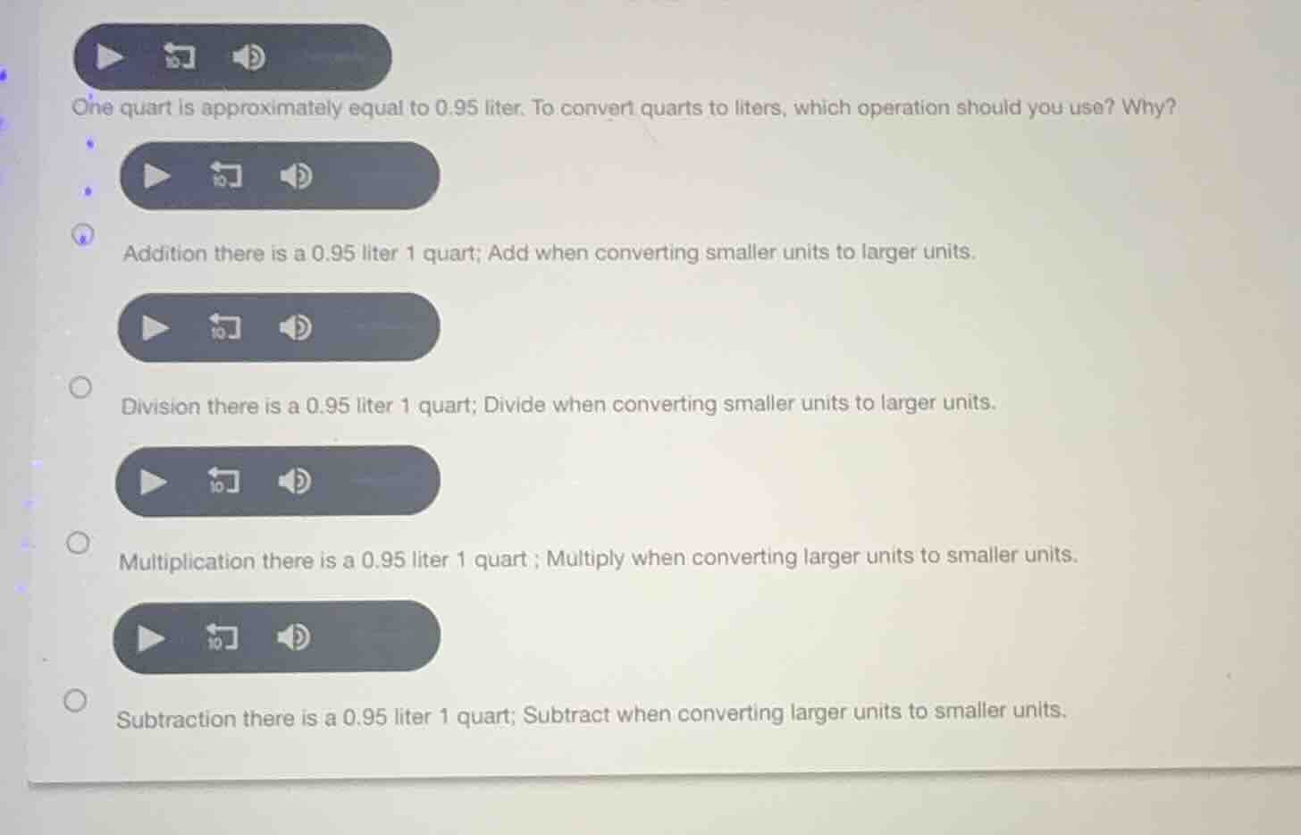 one quart is approximately equal to 0.95 liter. to convert quarts to li…
