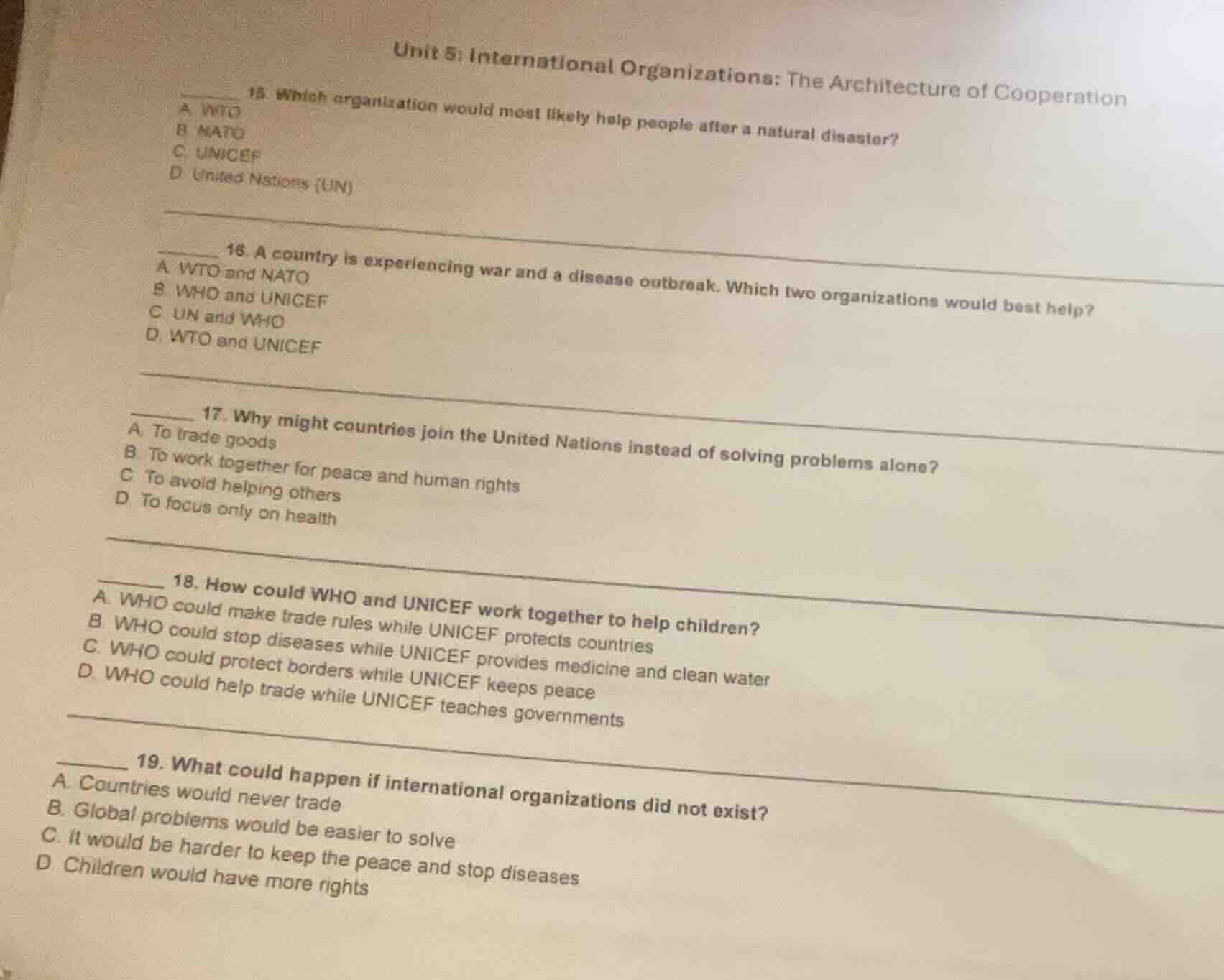 unit 5: international organizations: the architecture of cooperation 15…