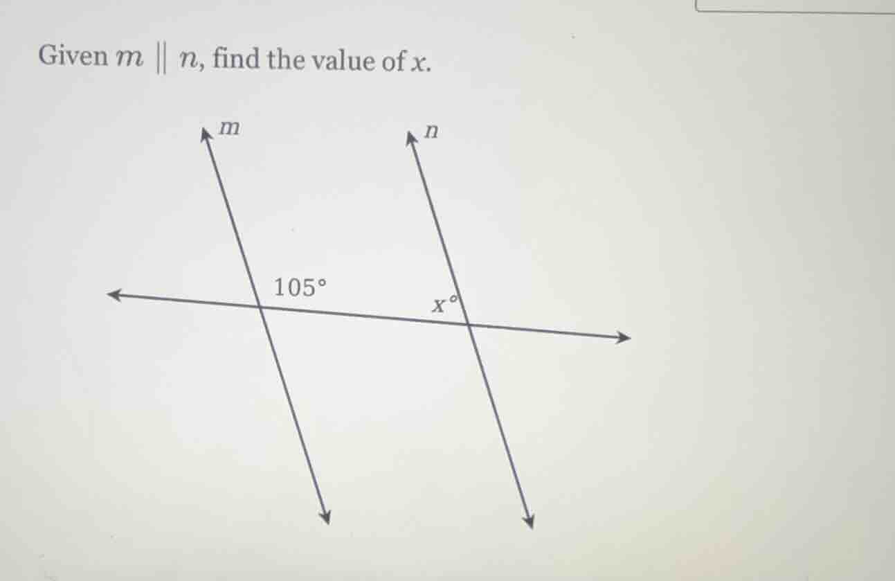 given $m \\parallel n$, find the value of $x$.