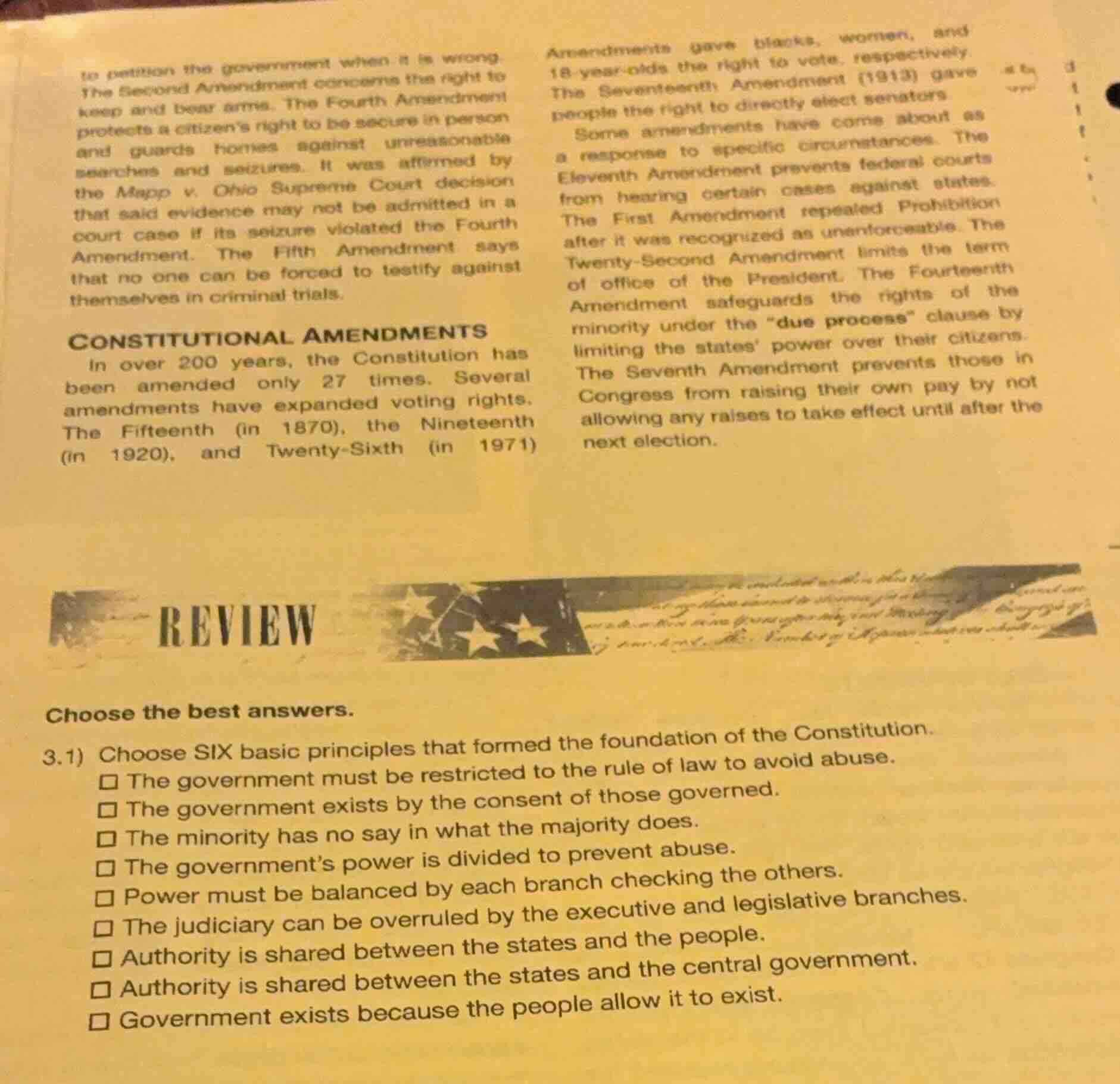 to petition the government when it is wrong. the second amendment conce…