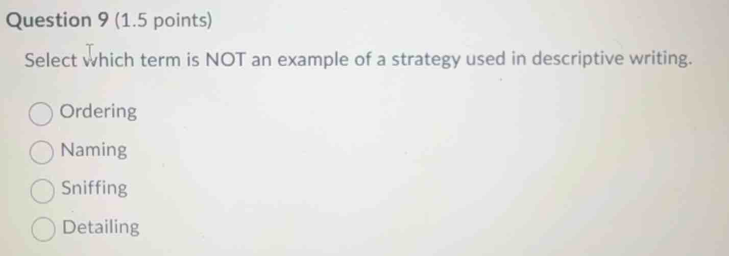 question 9 (1.5 points) select which term is not an example of a strate…