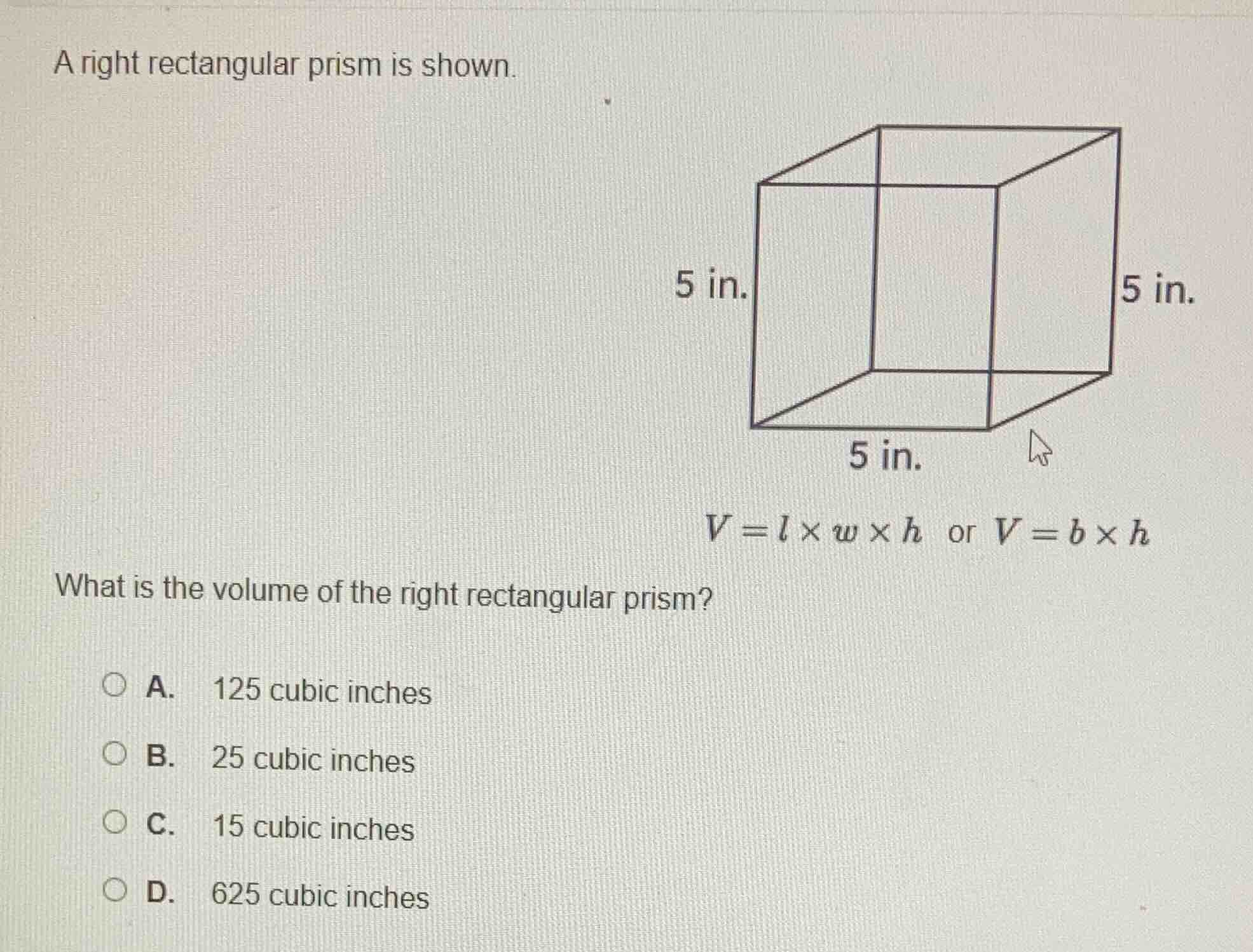 a right rectangular prism is shown. image of a cube with side length 5 …