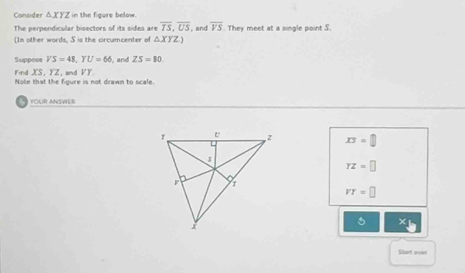 consider $\\triangle xyz$ in the figure below. the perpendicular bisect…