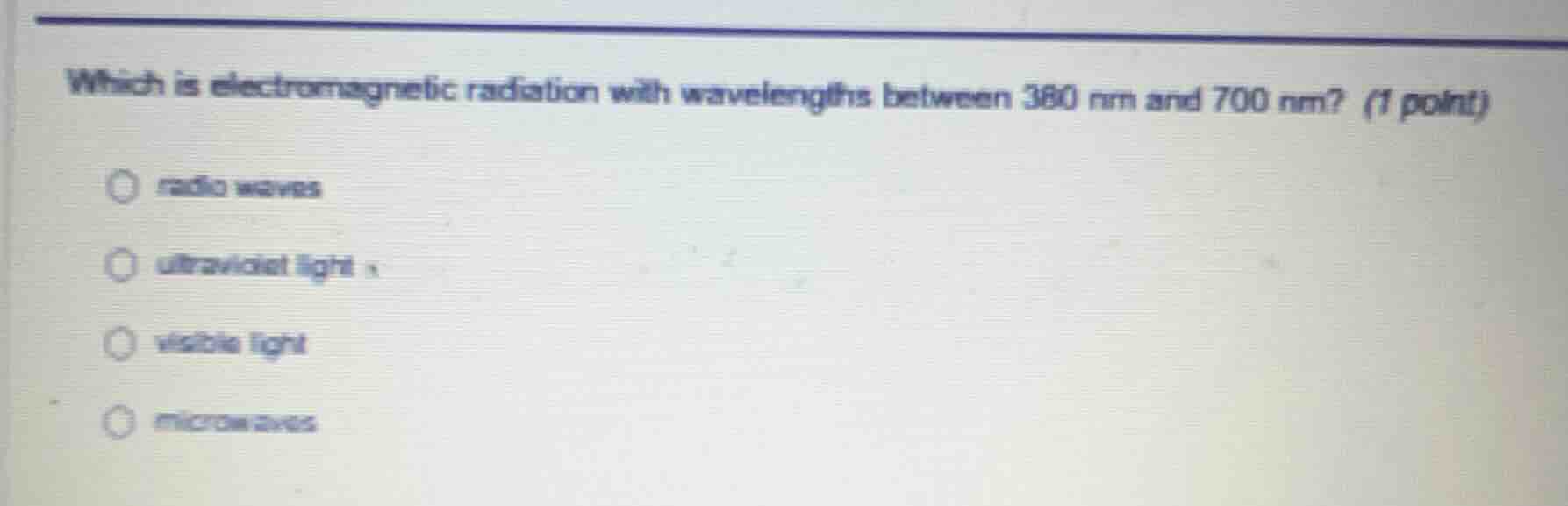 which is electromagnetic radiation with wavelengths between 380 nm and …
