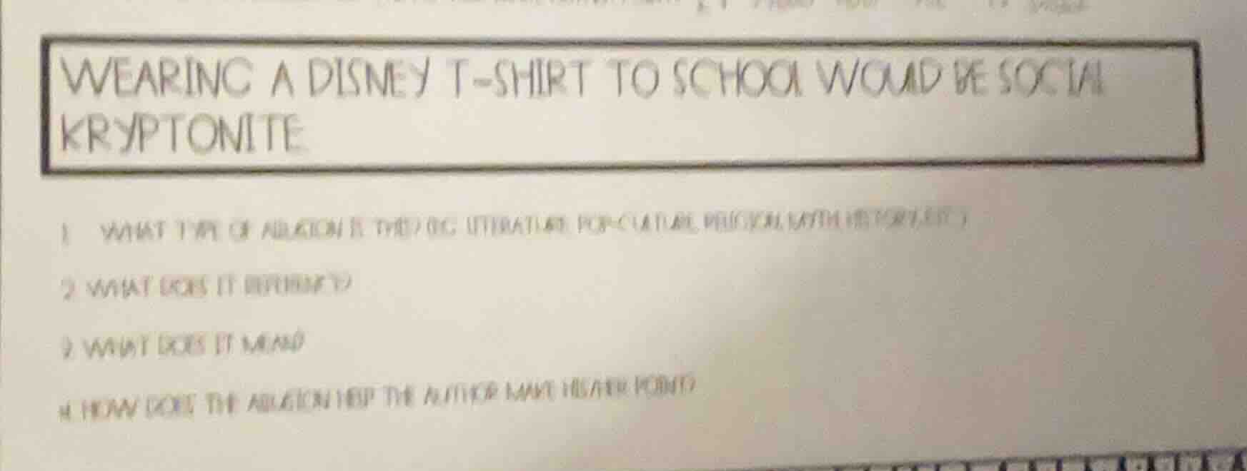wearing a disney t - shirt to school would be social kryptonite 1 what …