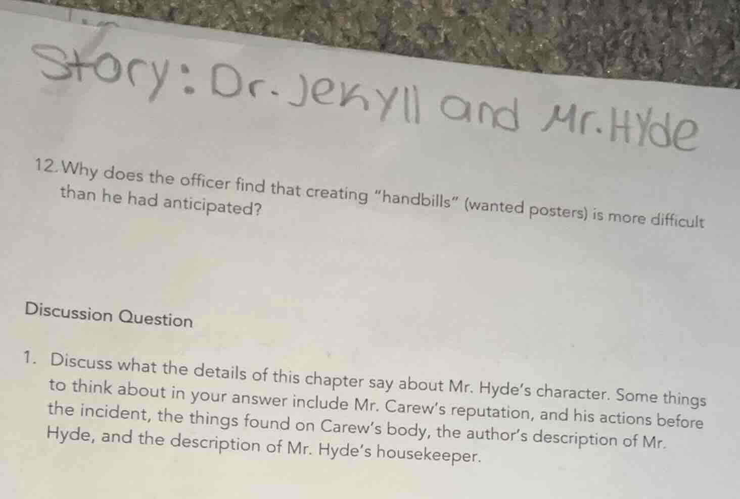 story: dr. jekyll and mr. hyde 12. why does the officer find that creat…