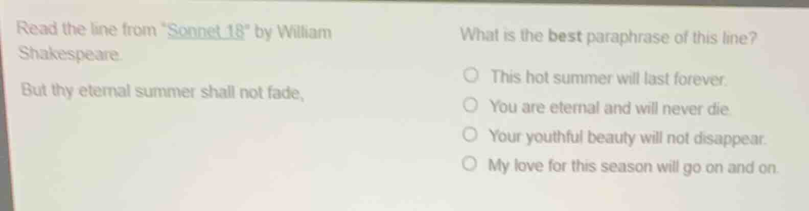 read the line from \sonnet 18\ by william shakespeare. but thy eternal …