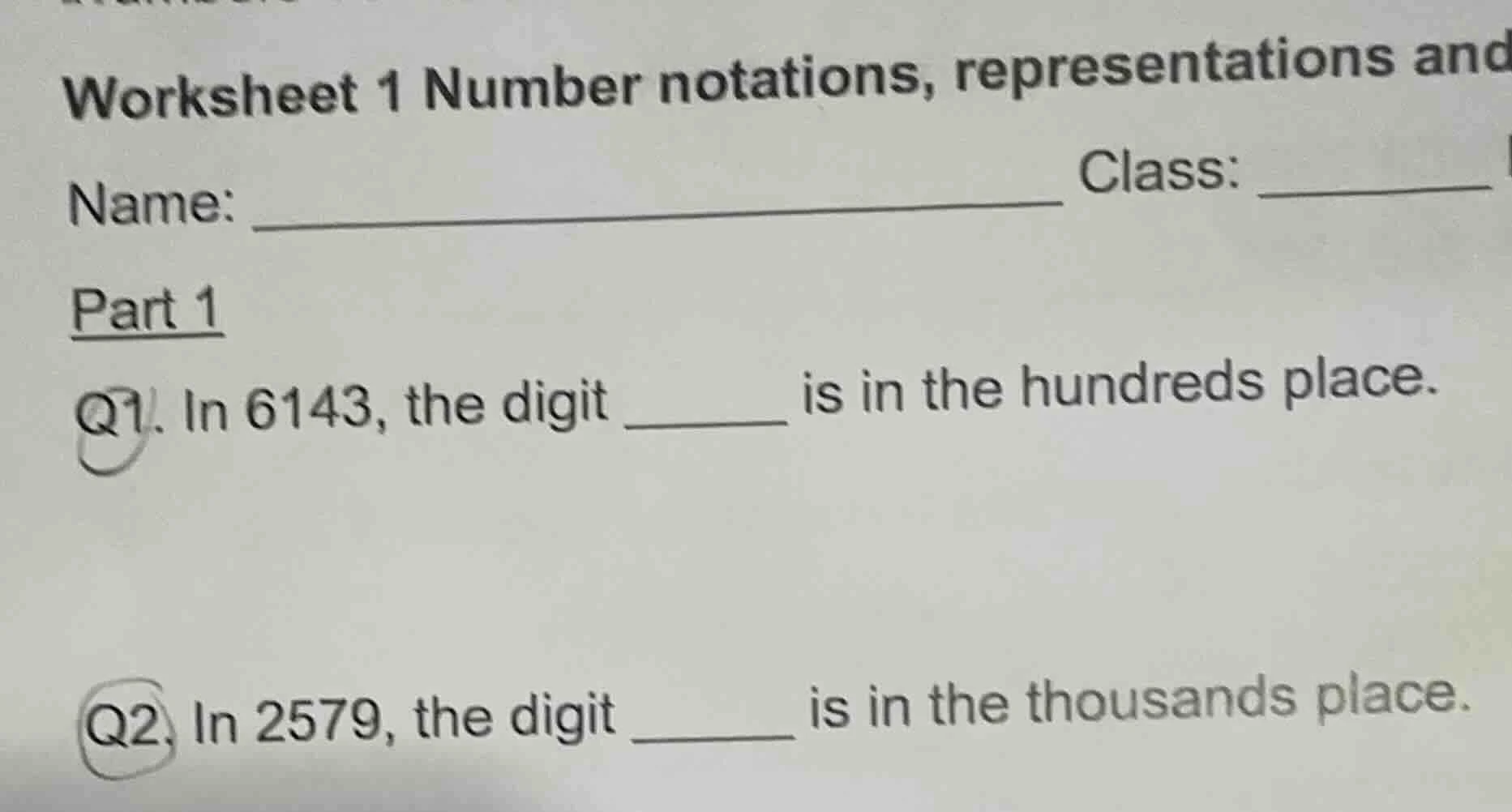 worksheet 1 number notations, representations and name: _______________…
