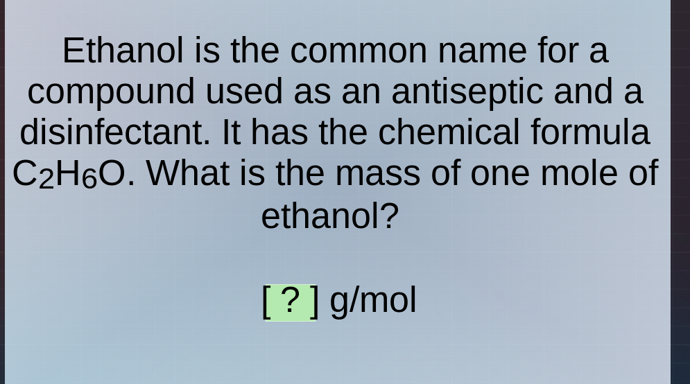 ethanol is the common name for a compound used as an antiseptic and a d…
