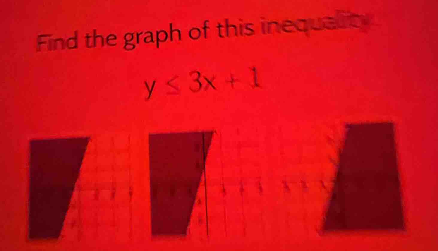 find the graph of this inequality y ≤ 3x + 1