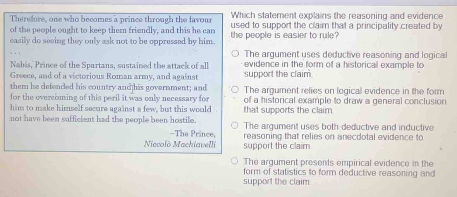 therefore, one who becomes a prince through the favour of the people ou…