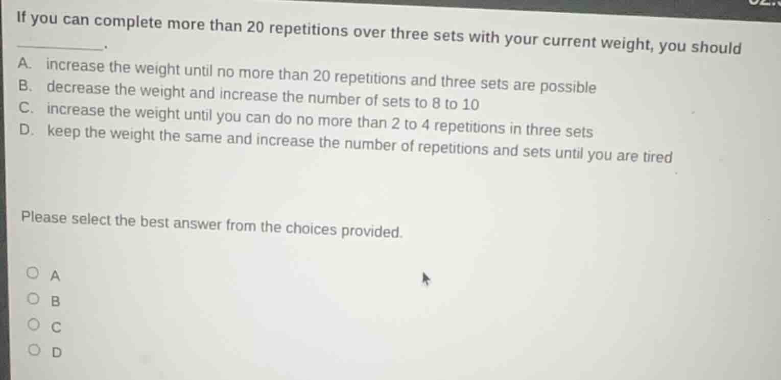 if you can complete more than 20 repetitions over three sets with your …