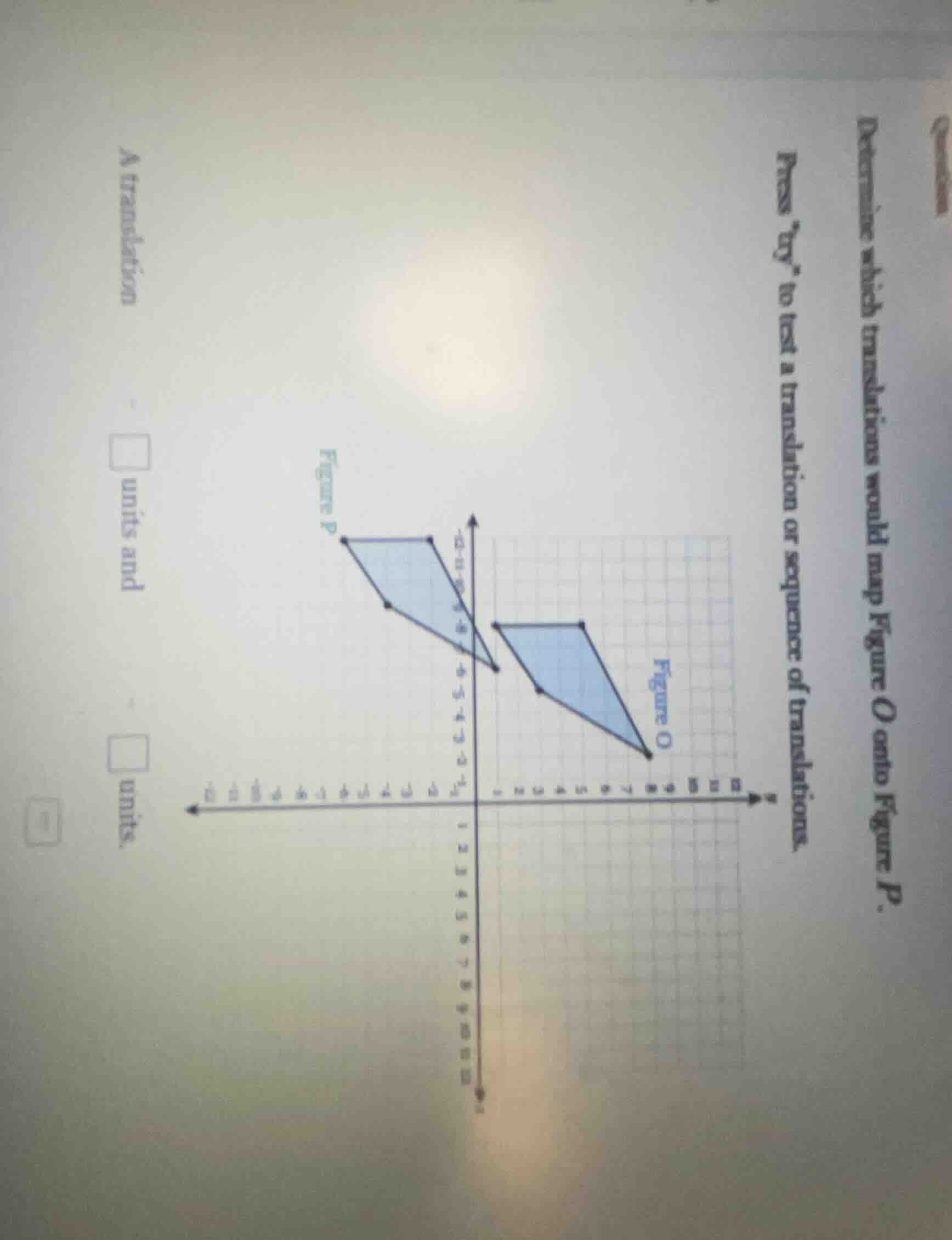 determine which translations would map figure o onto figure p. is it a …