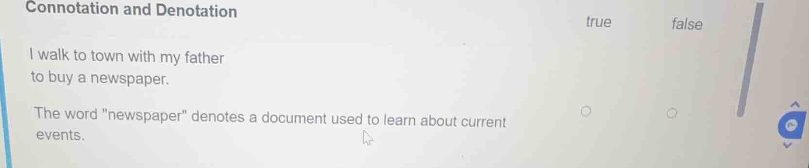 connotation and denotation i walk to town with my father to buy a newsp…