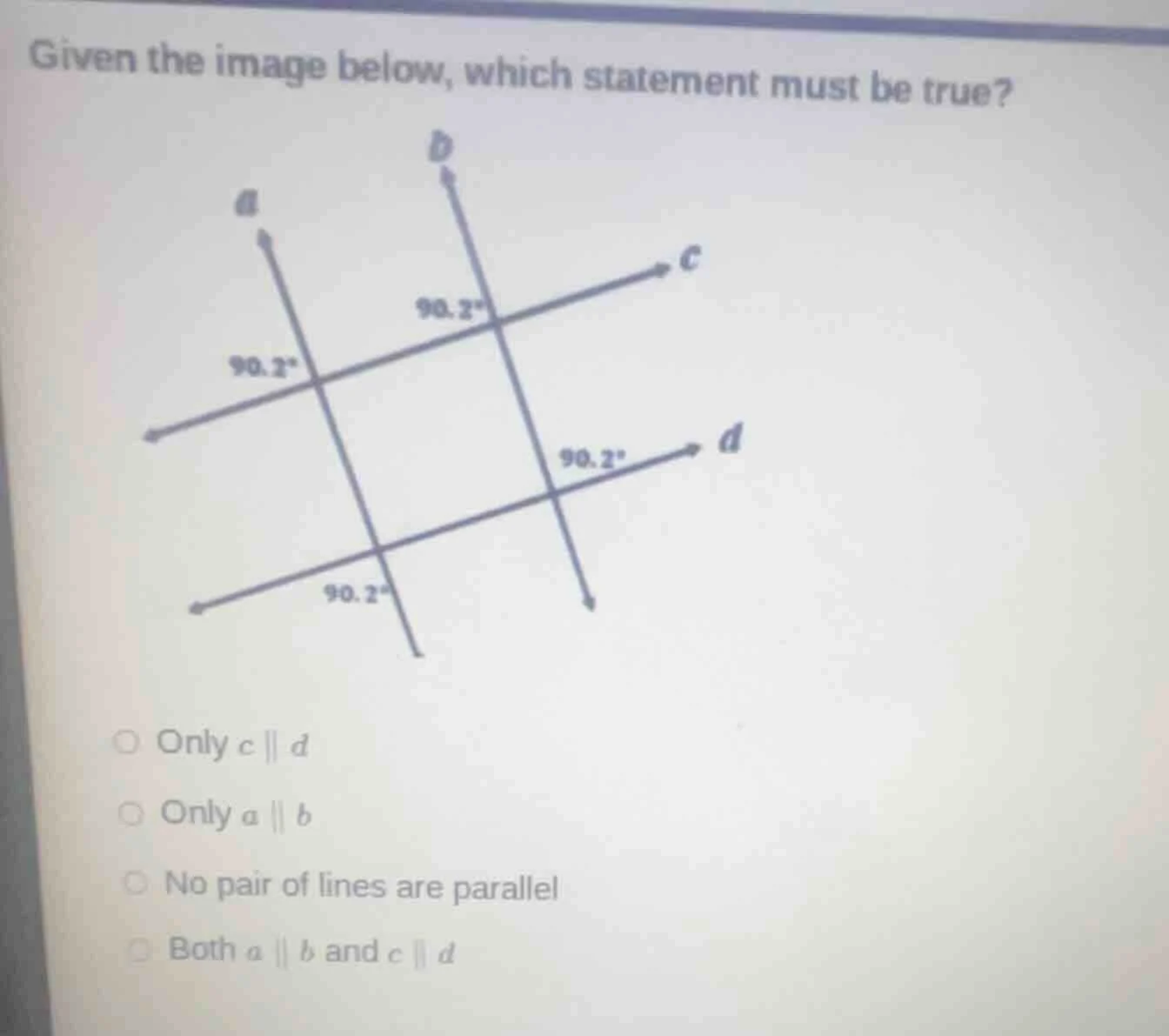 given the image below, which statement must be true? options: - only ( …