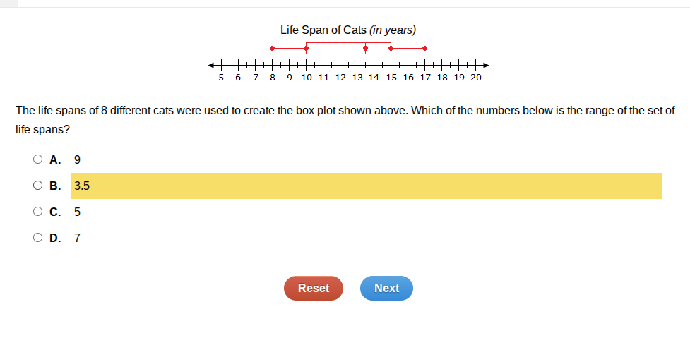 life span of cats (in years) the life spans of 8 different cats were us…