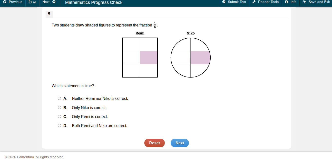 two students draw shaded figures to represent the fraction \\(\\frac{1}…