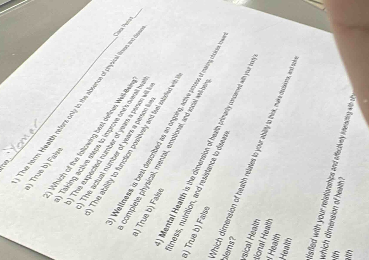 1) the term health refers only to the absence of physical illness and d…