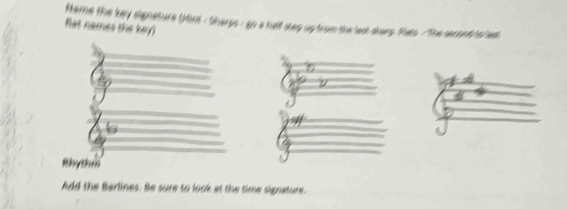 name the key signature (hint : sharps - go a half step up from the last…
