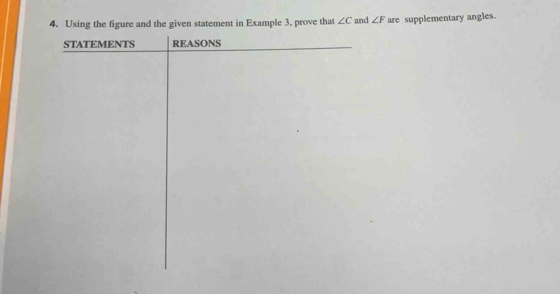 4. using the figure and the given statement in example 3, prove that $\…