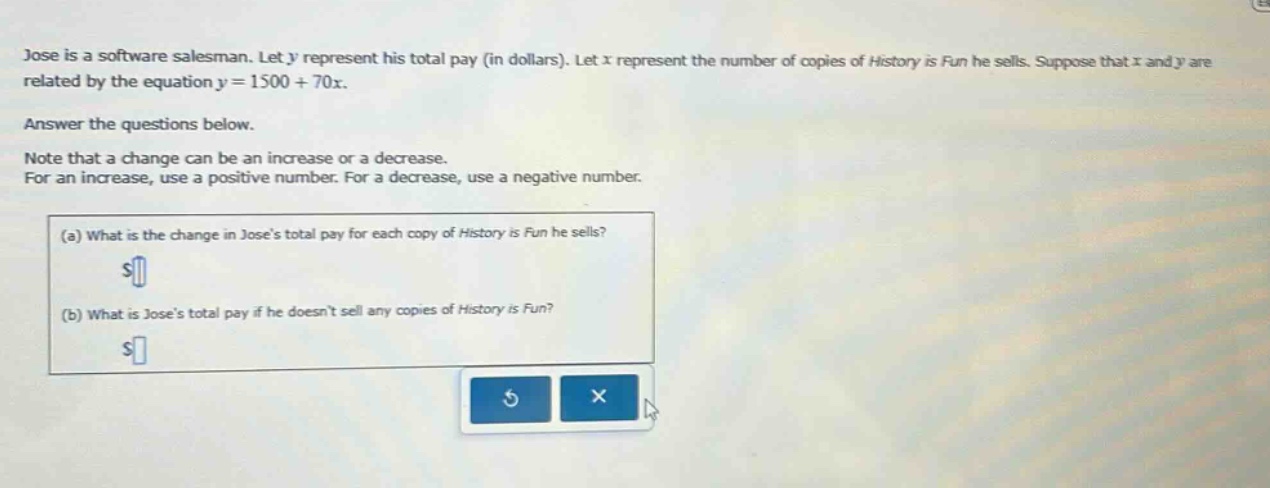 jose is a software salesman. let y represent his total pay (in dollars)…