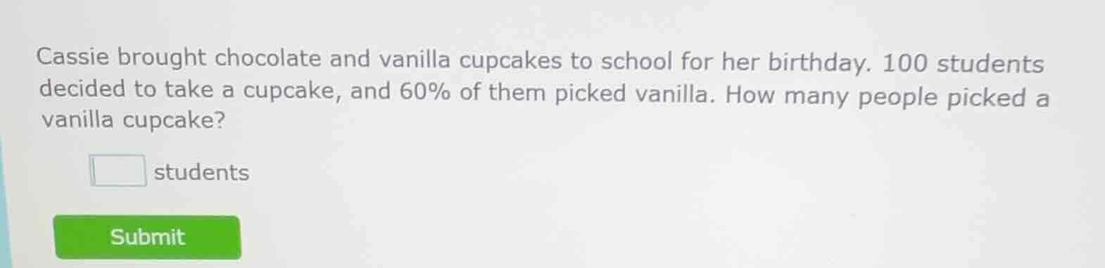 cassie brought chocolate and vanilla cupcakes to school for her birthda…