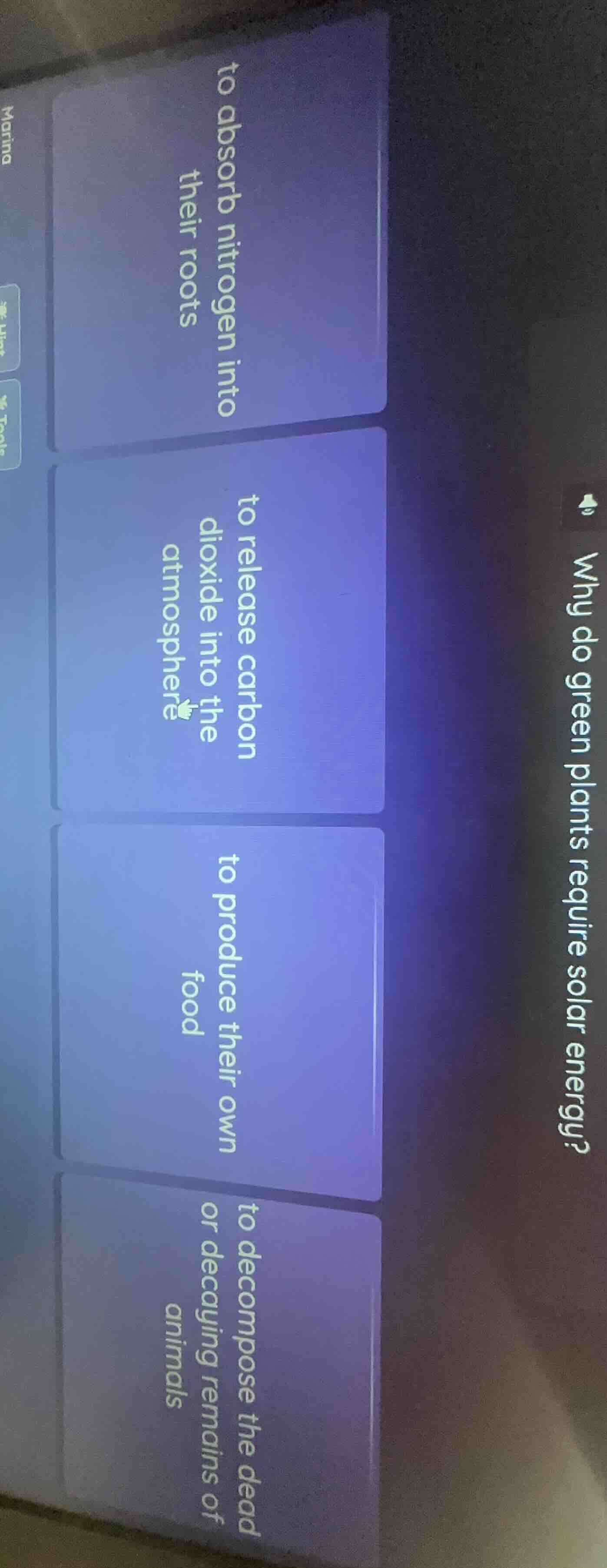 why do green plants require solar energy? to absorb nitrogen into their…