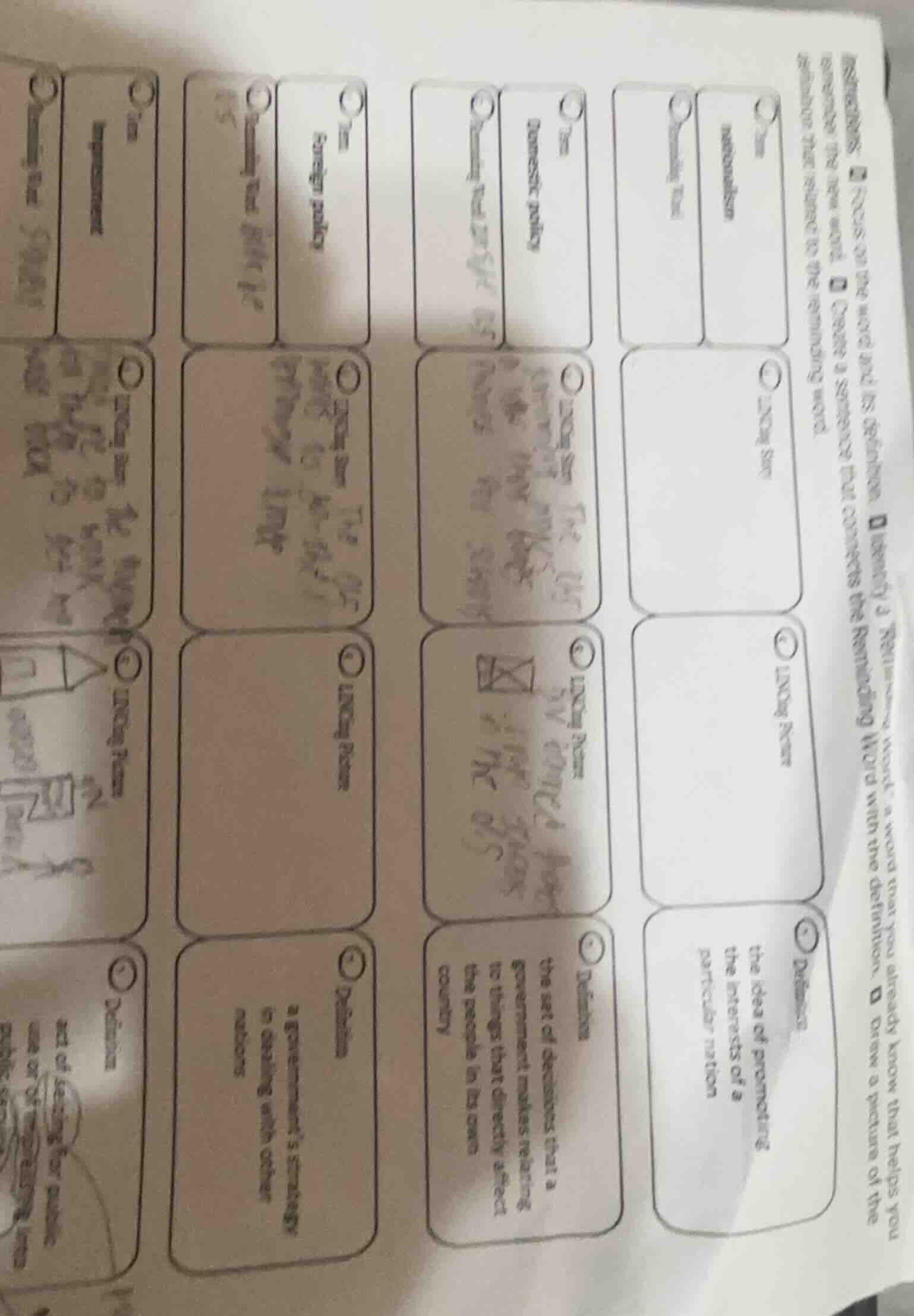 the image shows a worksheet with various cards (possibly flashcards or …