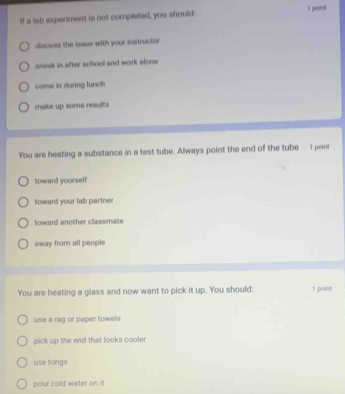 if a lab experiment is not completed, you should - discuss the issue wi…