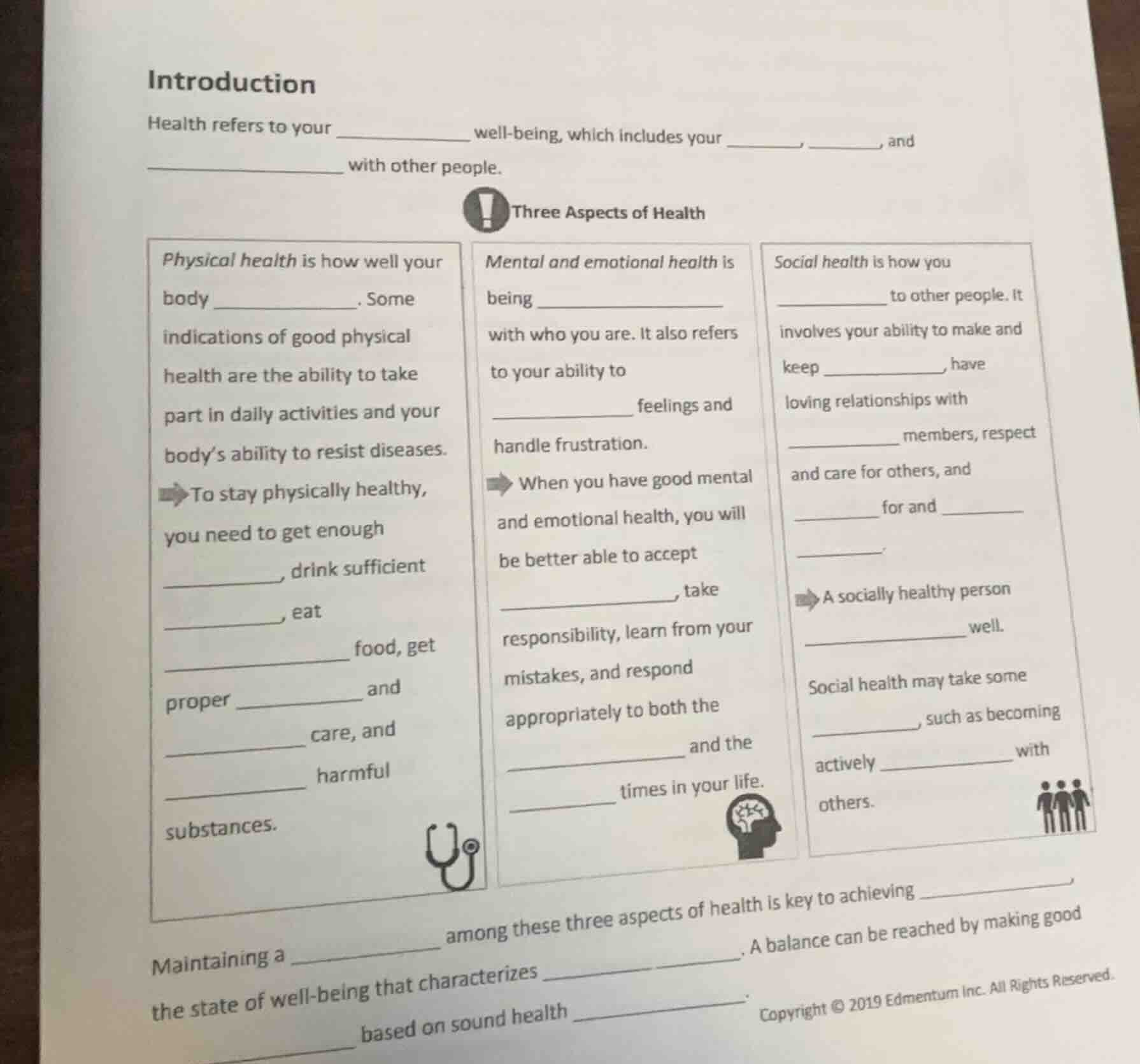 introduction health refers to your __________ well - being, which inclu…