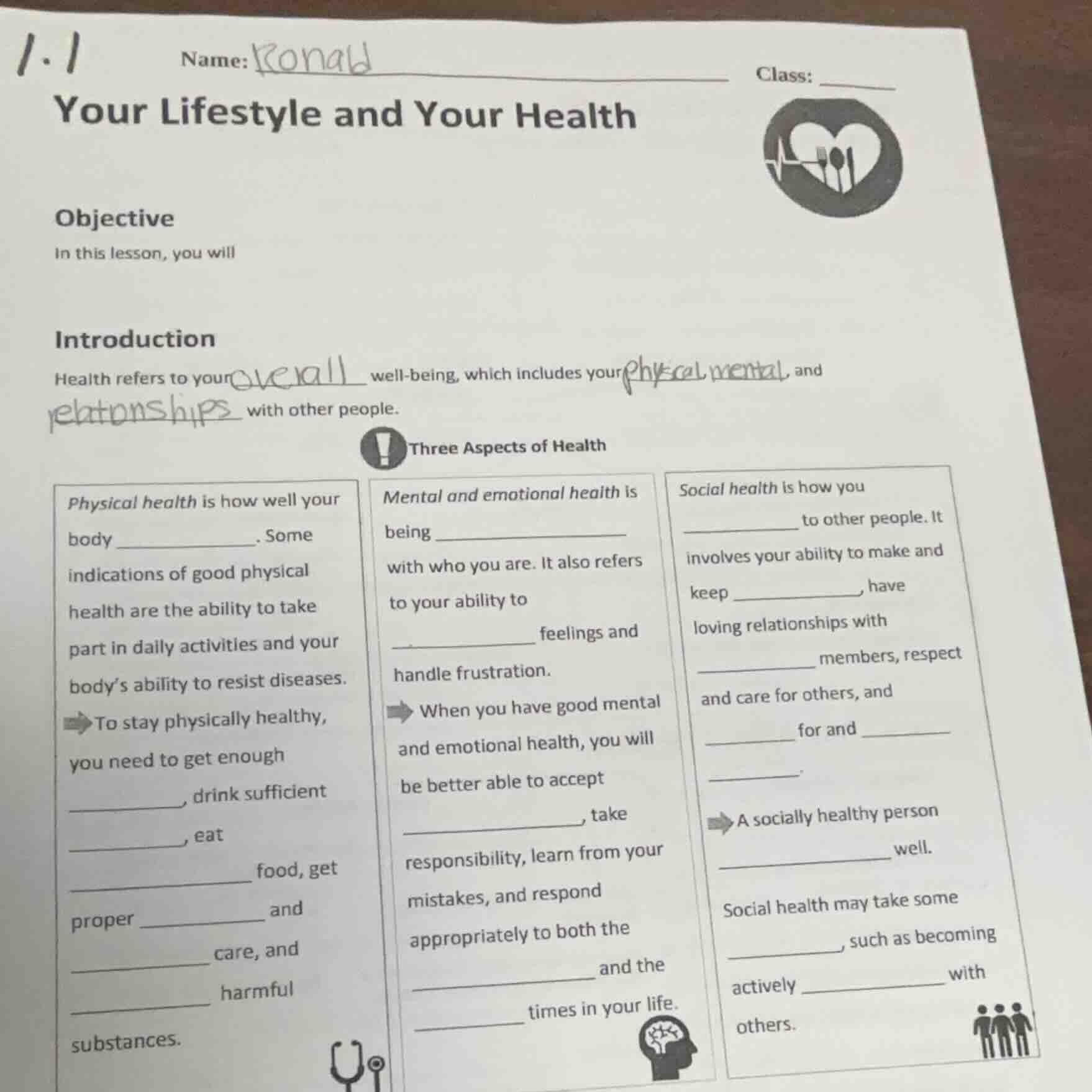 1.1 name: ronald class: your lifestyle and your health objective in thi…