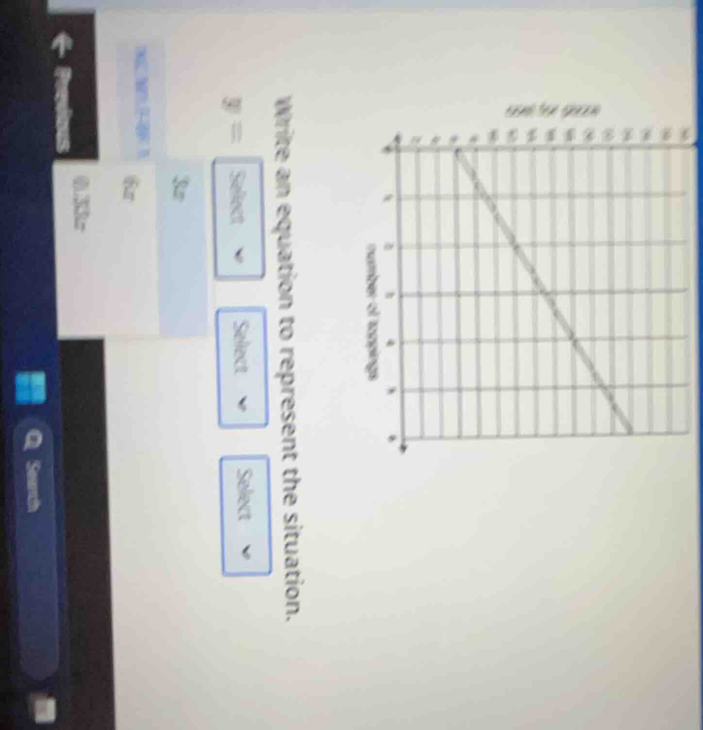 write an equation to represent the situation. (chart: title used for pi…
