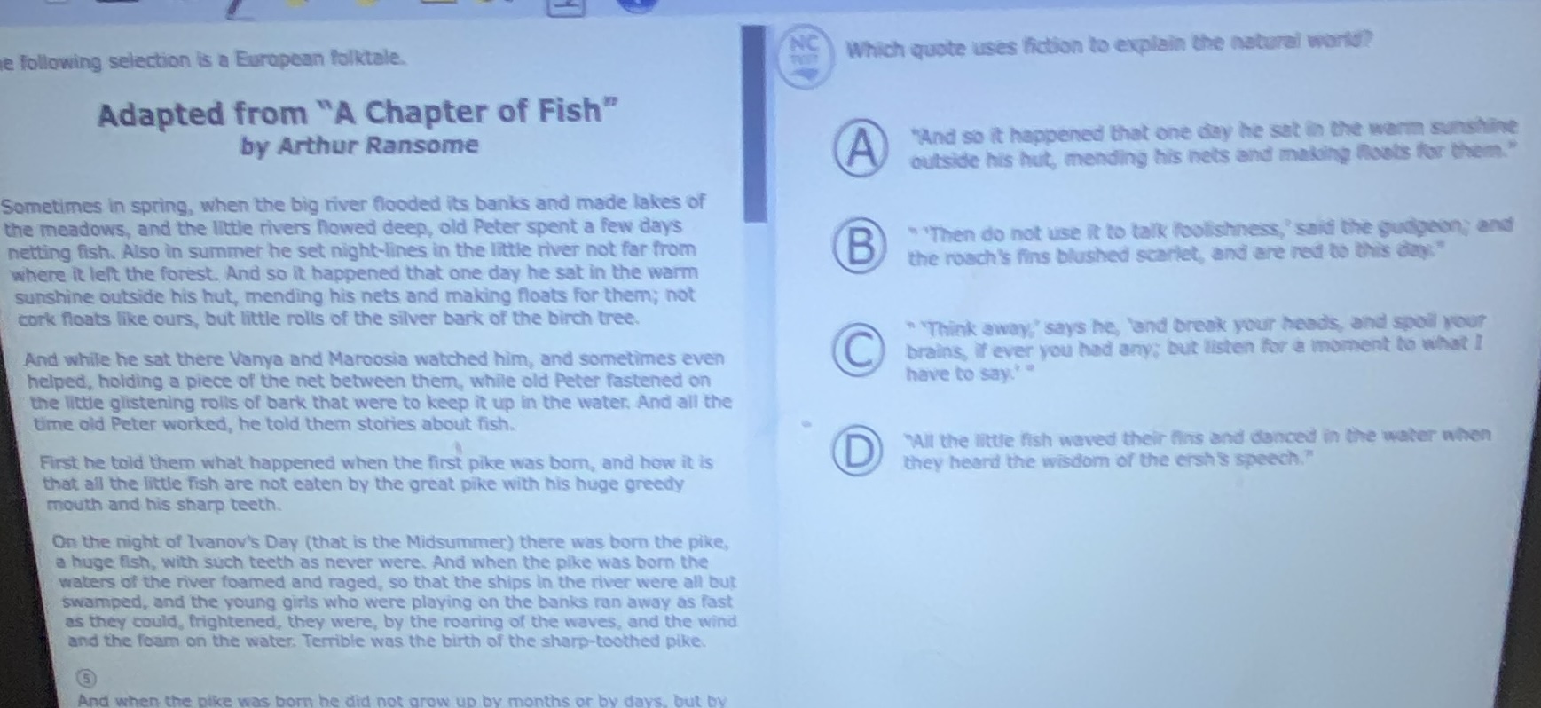 the following selection is a european folktale. adapted from \a chapter…