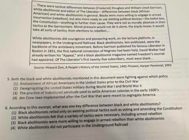 .. there were tactical differences between frederick douglass and willi…