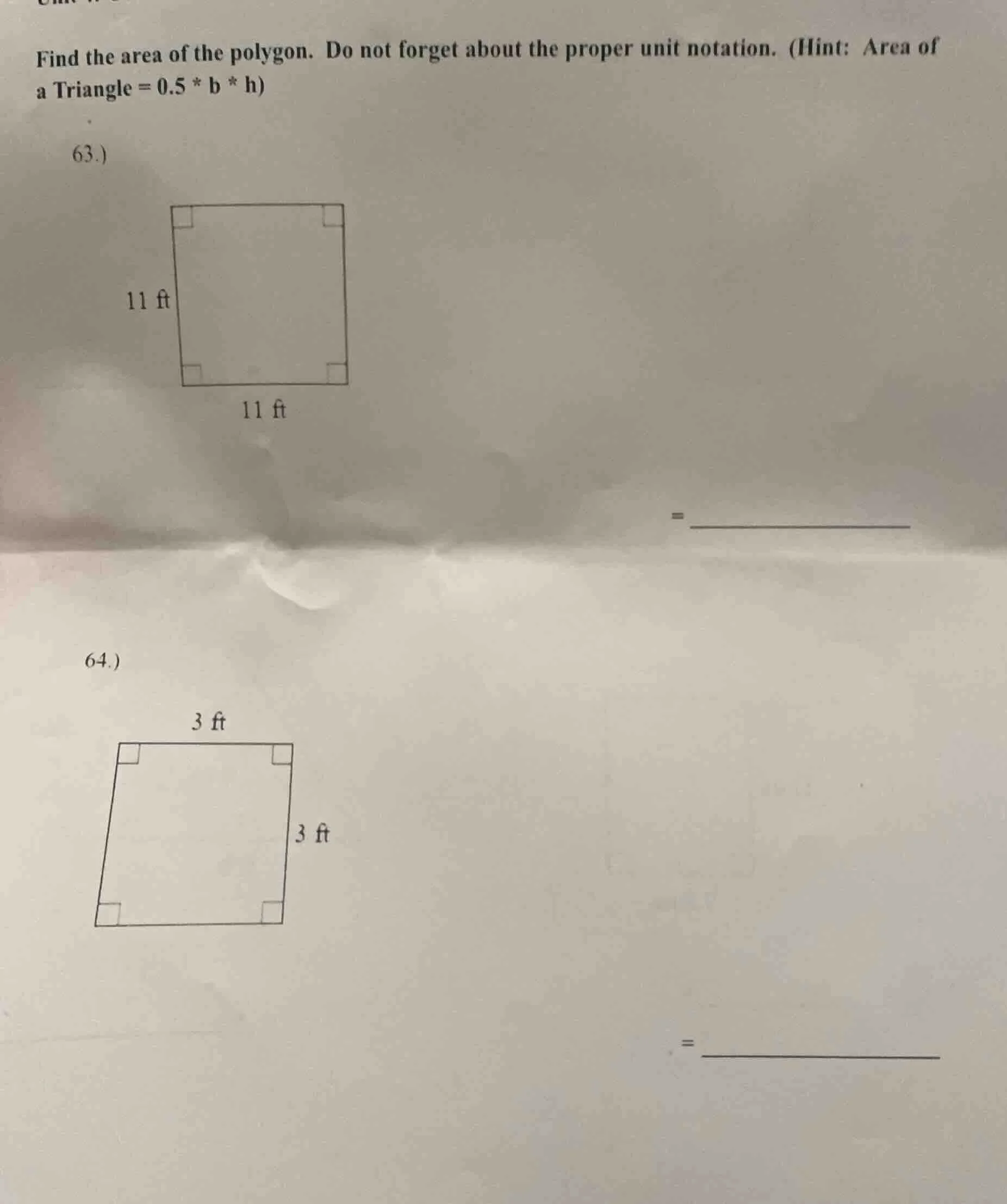 find the area of the polygon. do not forget about the proper unit notat…