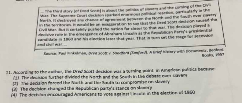 ... the third story of dred scott is about the politics of slavery and …