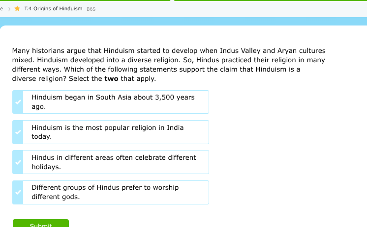 many historians argue that hinduism started to develop when indus valle…