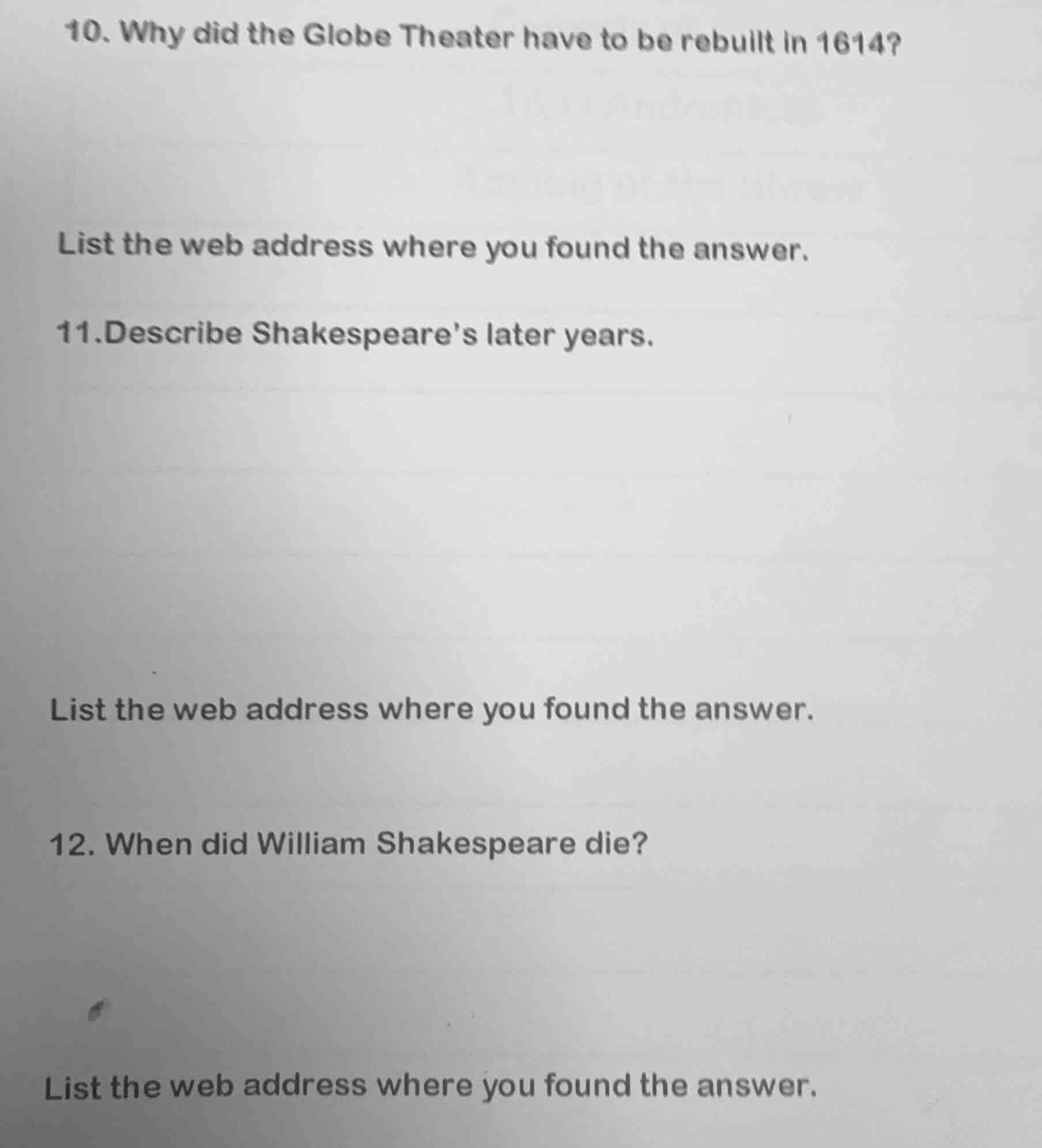 10. why did the globe theater have to be rebuilt in 1614? list the web …