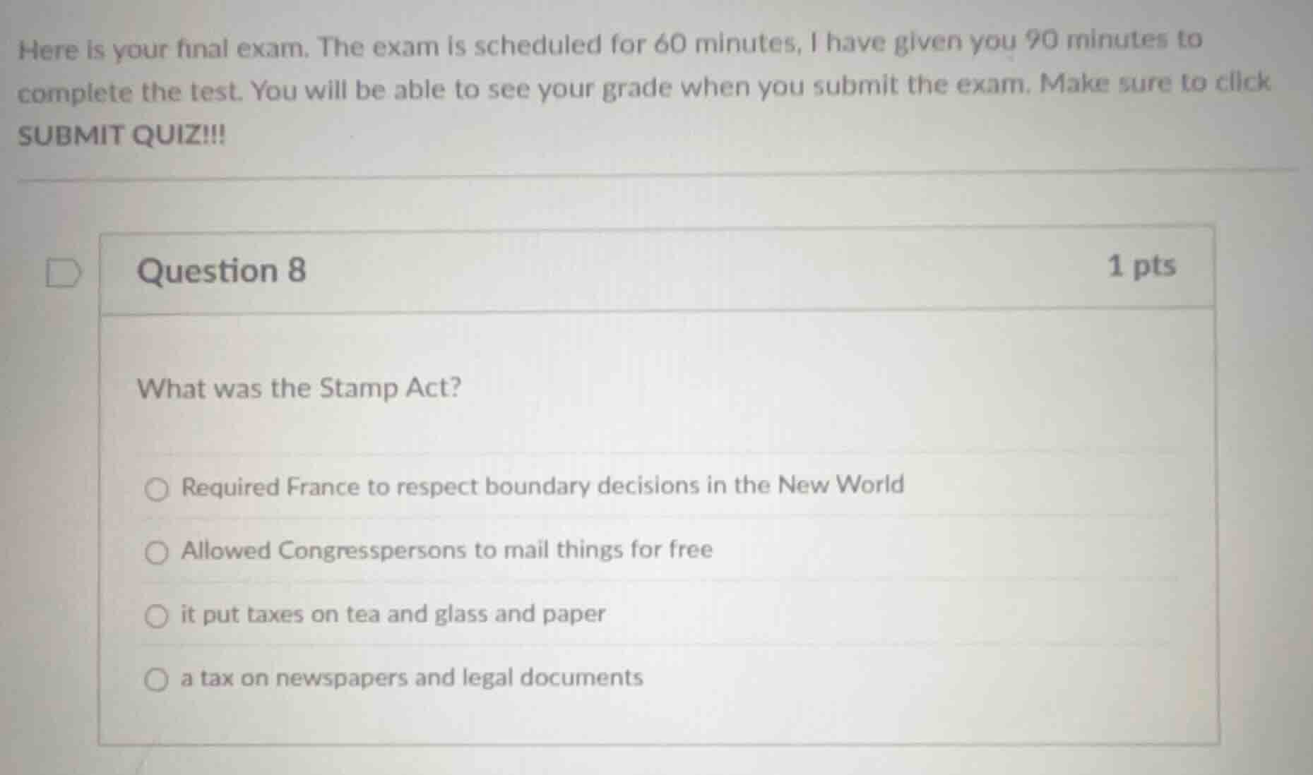 here is your final exam. the exam is scheduled for 60 minutes, i have g…
