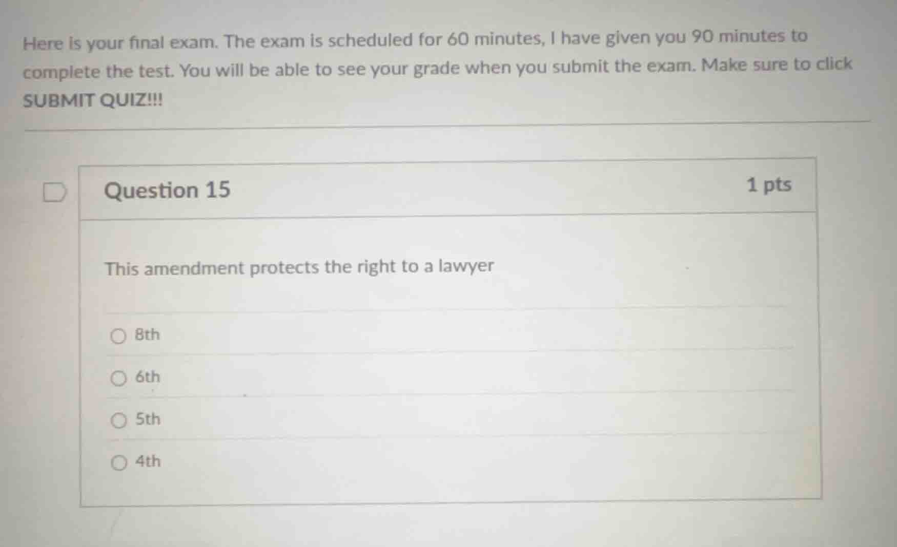 here is your final exam. the exam is scheduled for 60 minutes, i have g…