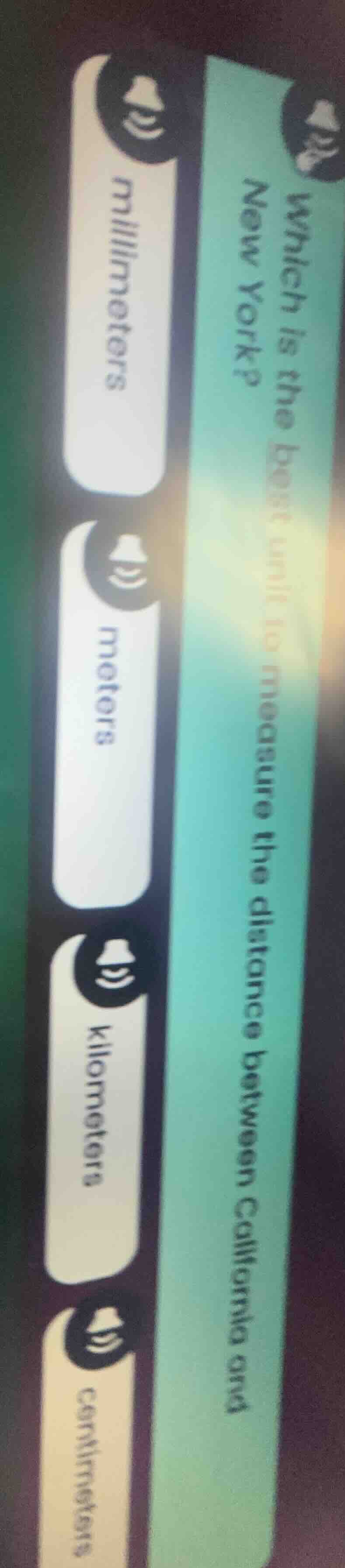 which is the best unit to measure the distance between california and n…