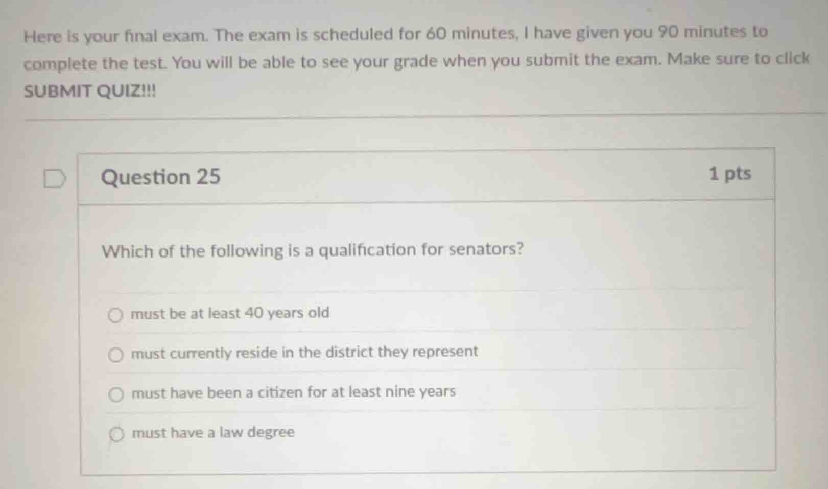 here is your final exam. the exam is scheduled for 60 minutes, i have g…