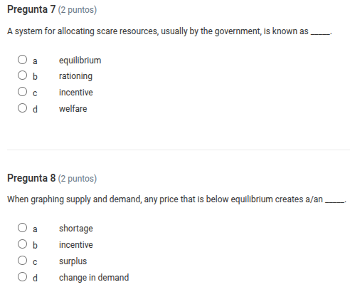 pregunta 7 (2 puntos) a system for allocating scare resources, usually …