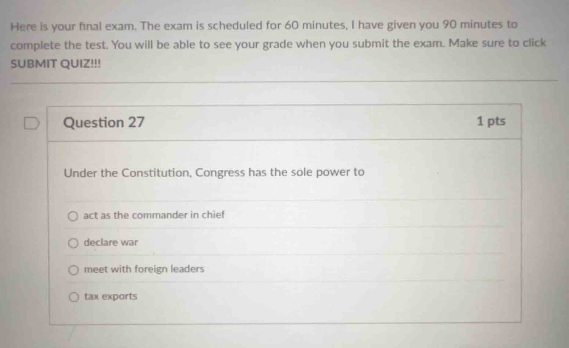 here is your final exam. the exam is scheduled for 60 minutes, i have g…